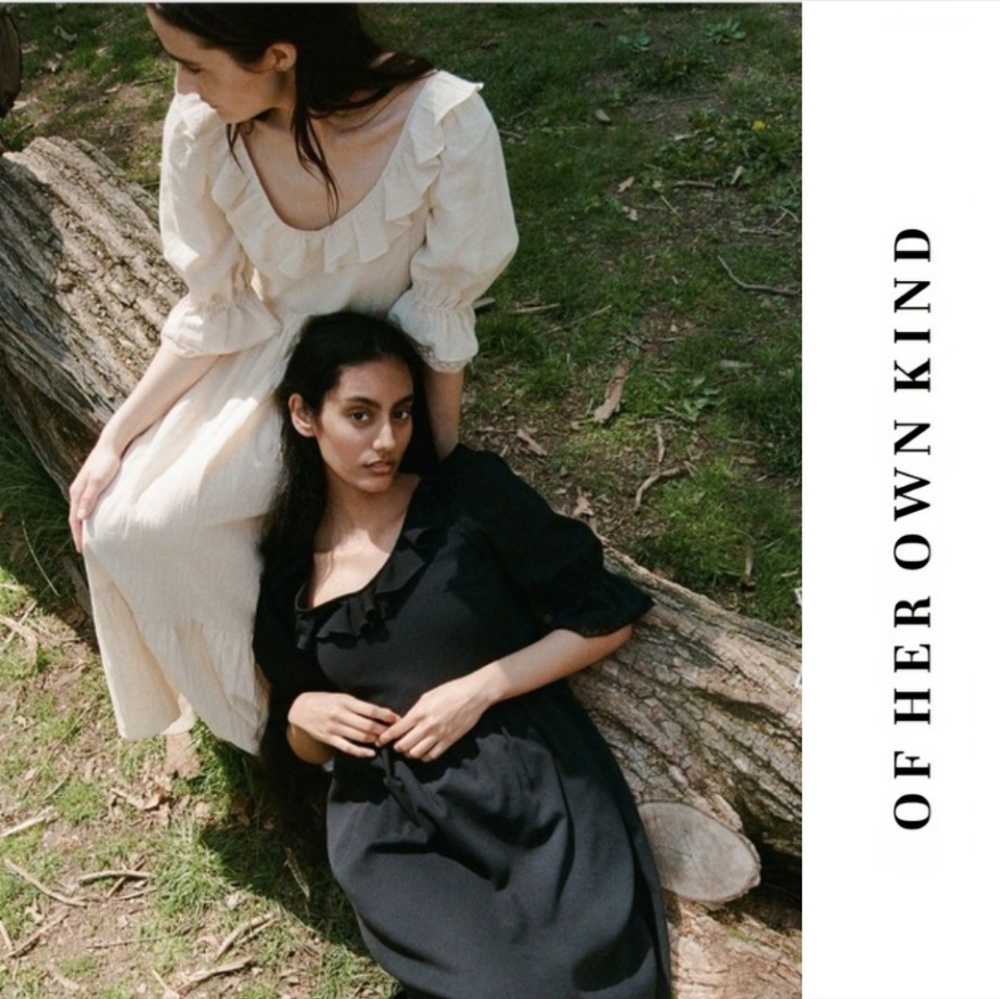 {Of Her Own Kind} Evangeline Dress in Cream Organic Cotton Crepe Size Small